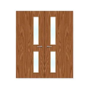 FDR 16G External Plywood Paint Grade Glazed Double FD30 Fire Doors