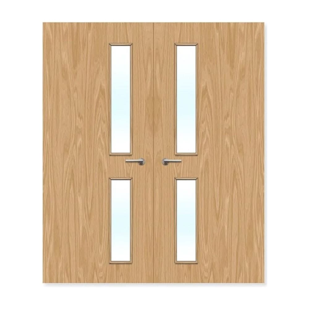 FDR 16G Internal Plywood Paint Grade Glazed Double FD60 Fire Doors