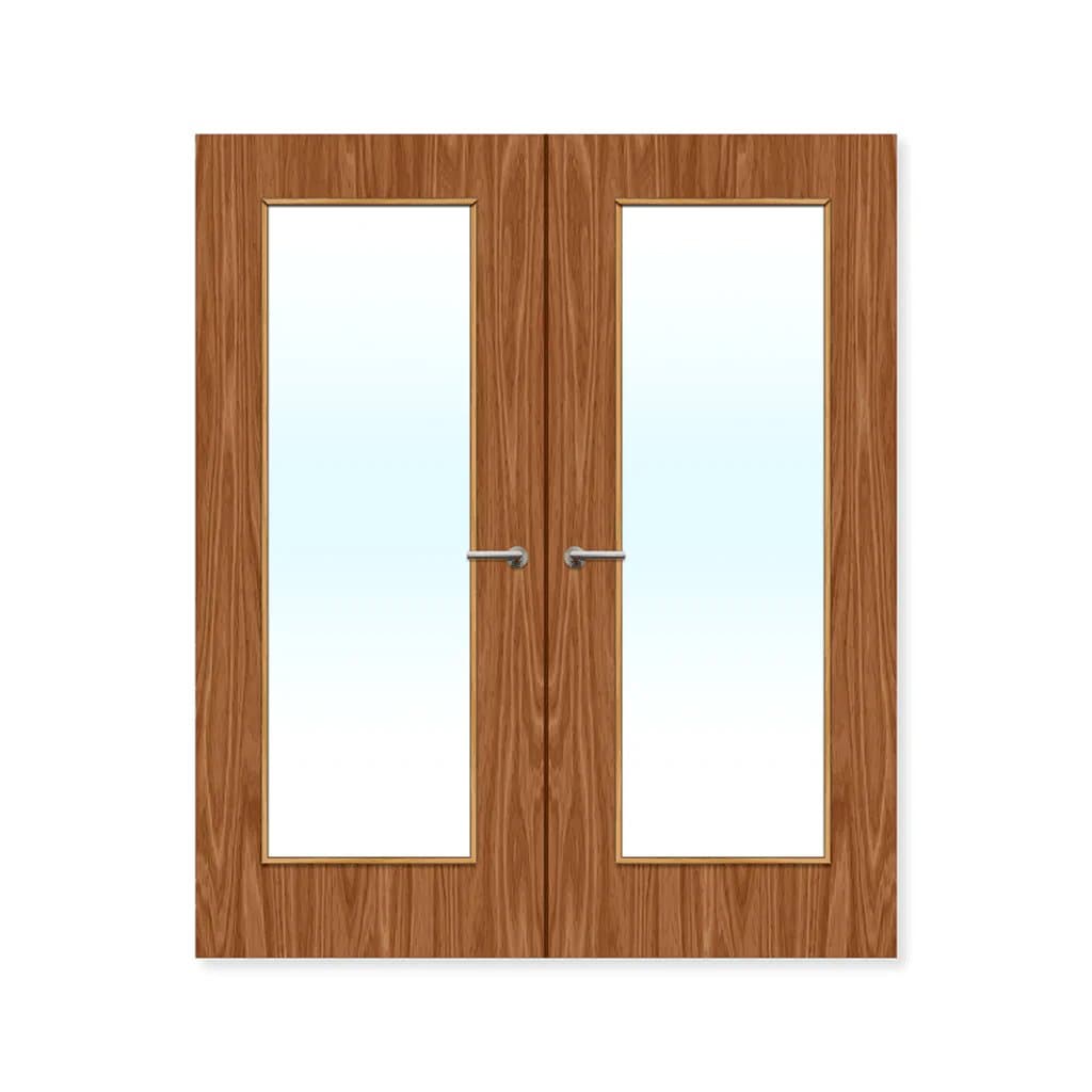 FDR 19G Internal Plywood Paint Grade Glazed Double FD60 Fire Doors