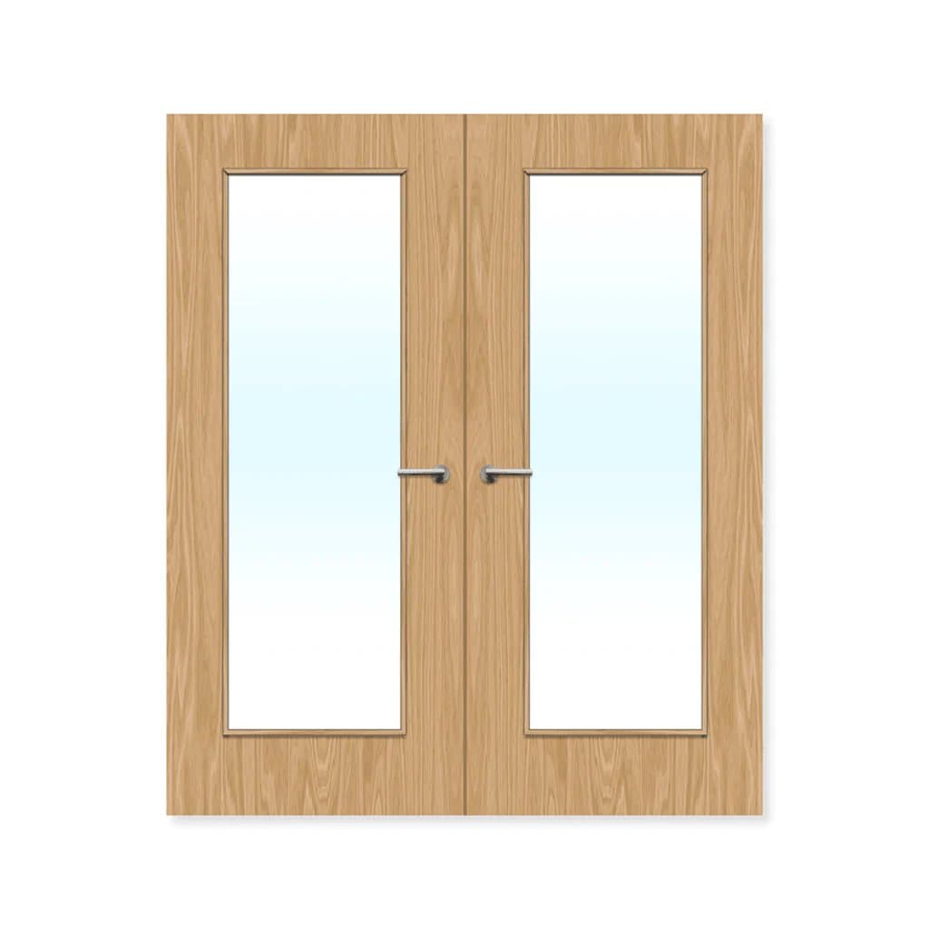 FDR 19G Internal Plywood Paint Grade Glazed Double FD60 Fire Doors