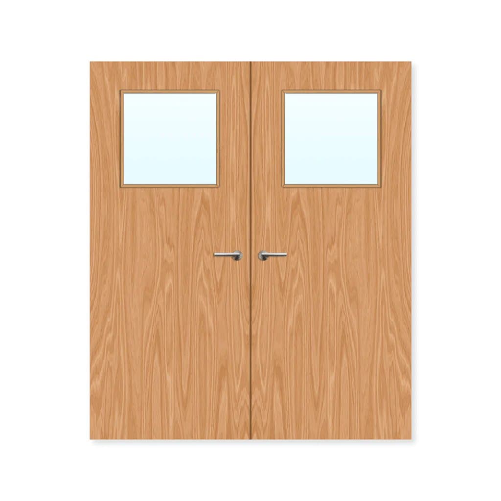 FDR 1G Internal Plywood Paint Grade Glazed Double FD60 Fire Doors
