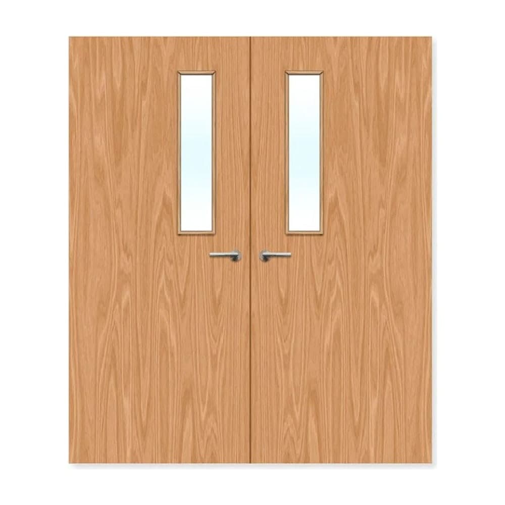 FDR 3G Internal Plywood Paint Grade Glazed Double FD60 Fire Doors — alternate view