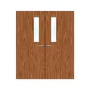 FDR 3G Bespoke External Plywood Paint Grade Glazed Double FD60 Fire Doors thumbnail 1