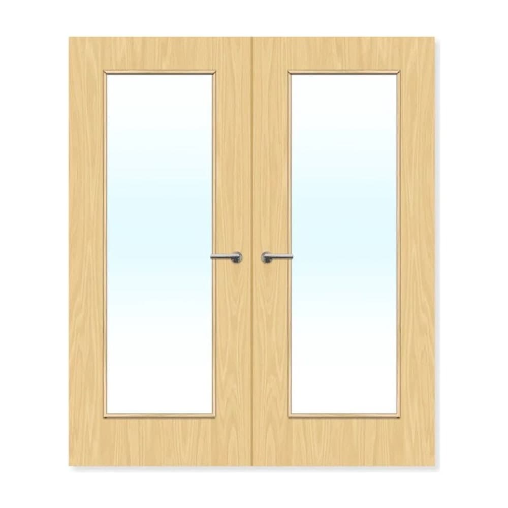 FDR 19G Bespoke Internal Plywood Paint Grade Glazed Double FD30 Fire Doors — alternate view