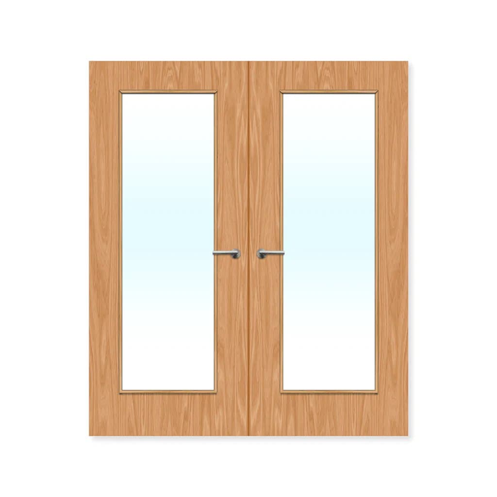 FDR 19G Bespoke Internal Plywood Paint Grade Glazed Double FD60 Fire Doors