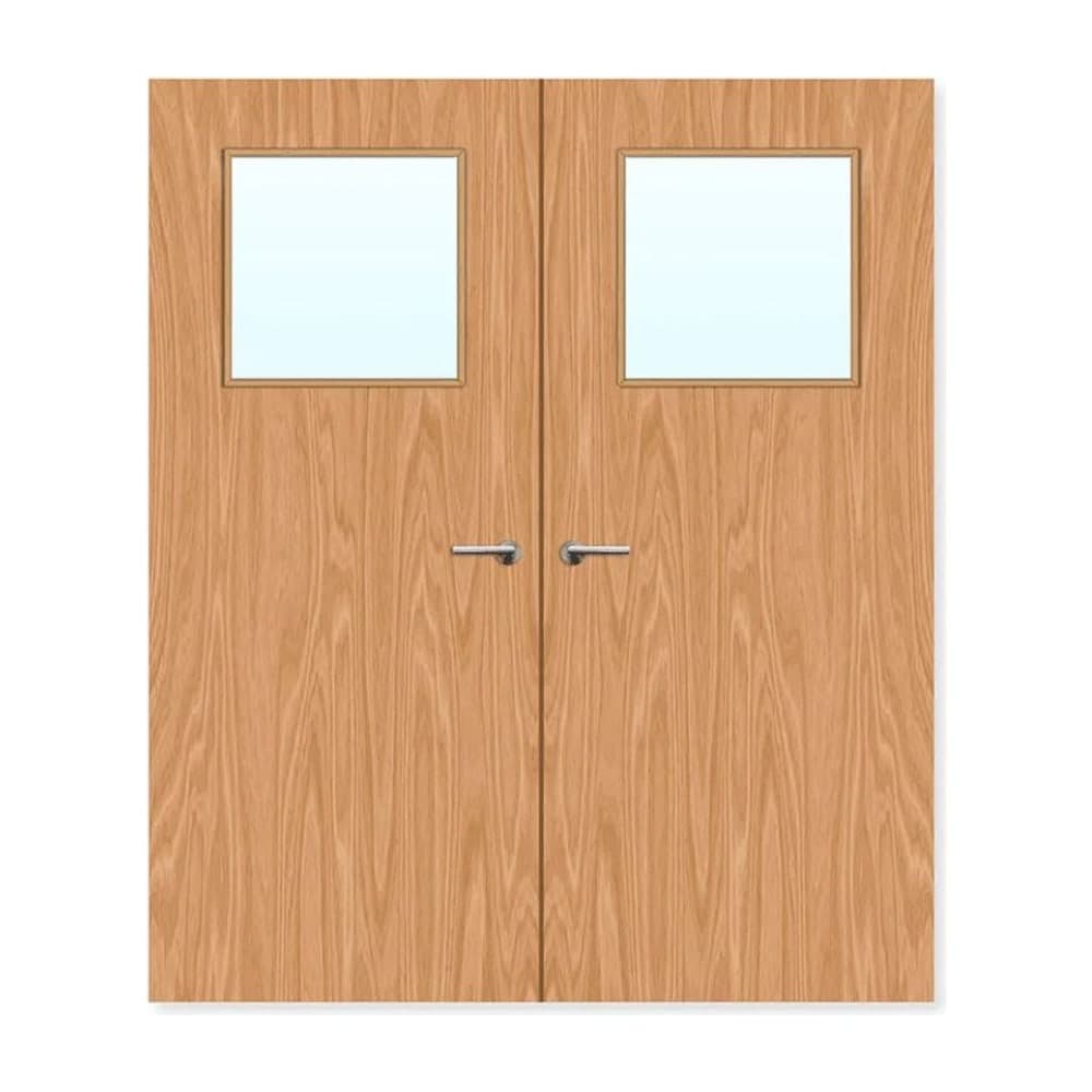 FDR 1G Internal Plywood Paint Grade Glazed Double FD30 Fire Doors