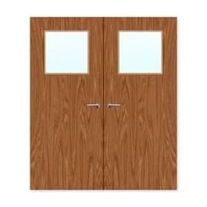 FDR 1G Internal Plywood Paint Grade Glazed Double FD30 Fire Doors — alternate view