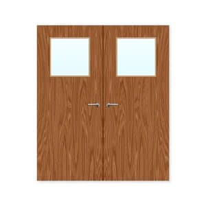 FDR 1G Bespoke External Plywood Paint Grade Glazed Double FD30 Fire Doors