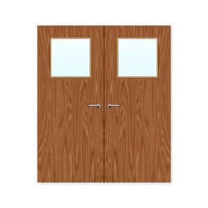 FDR 1G Bespoke Internal Plywood Paint Grade Glazed Double FD30 Fire Doors