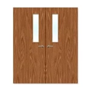 FDR 3G Internal Plywood Paint Grade Glazed Double FD30 Fire Doors — alternate view