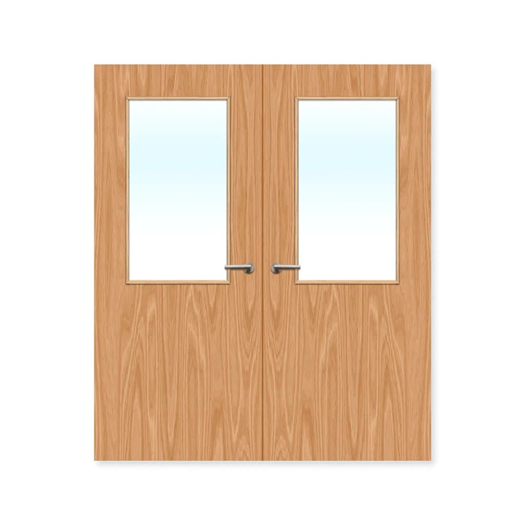 FDR 8G Bespoke Internal Plywood Paint Grade Glazed Double FD60 Fire Doors